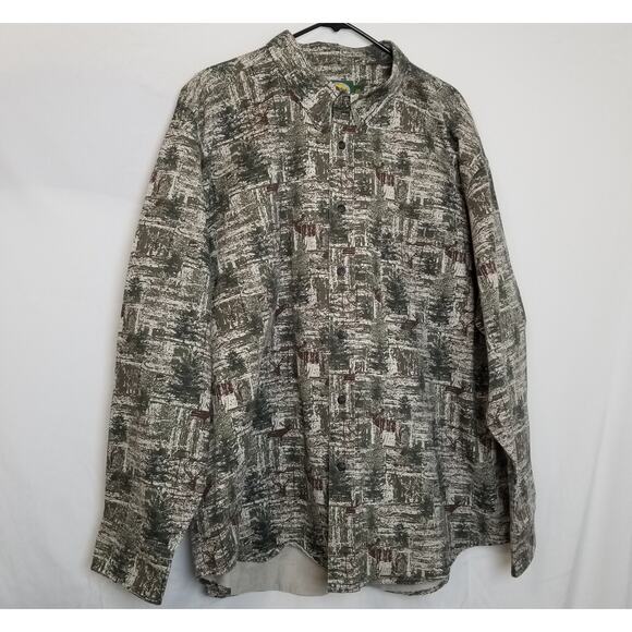 Cabela’s Camo Real Tree Heavy Long Sleeve Button Up Hunting Shirt Men's Size 2XL - Picture 1 of 8